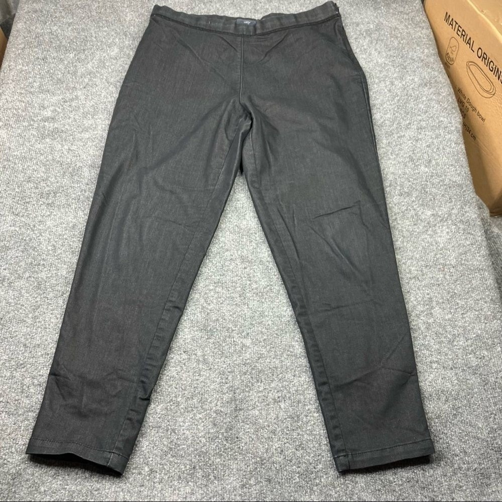 Liz Claiborne Pants Womens Size 10 Gray Coated Denim Slim Tapered Stretch